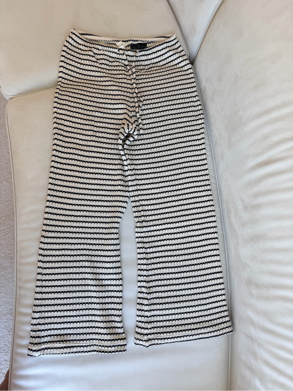 H&M Black & White Striped Knit Pants